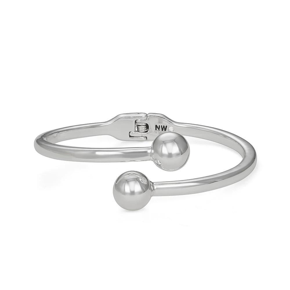 Nine West Silver Tone Sphere Cuff Bracelet, Women's Product Image