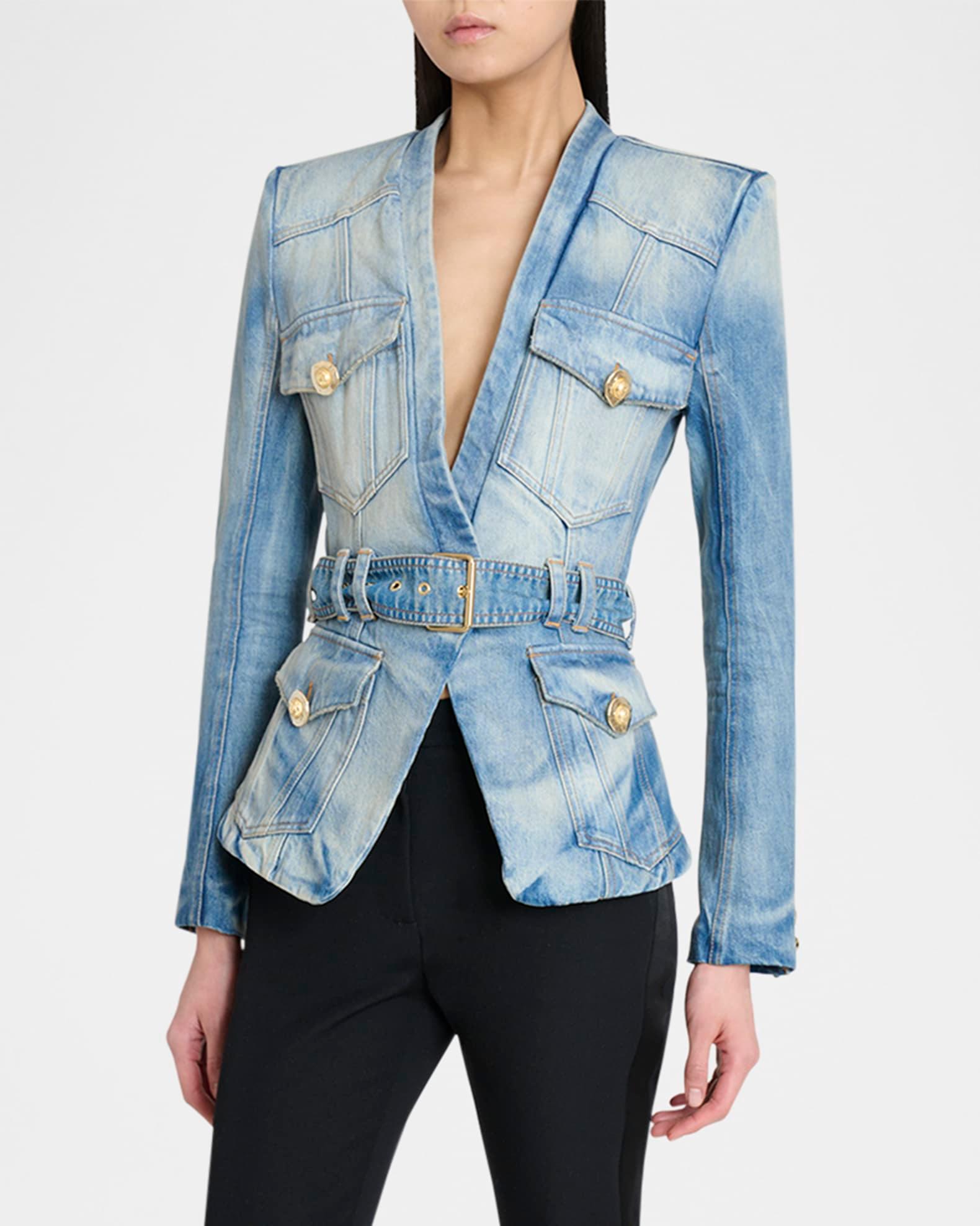 Belted Denim Jacket Product Image