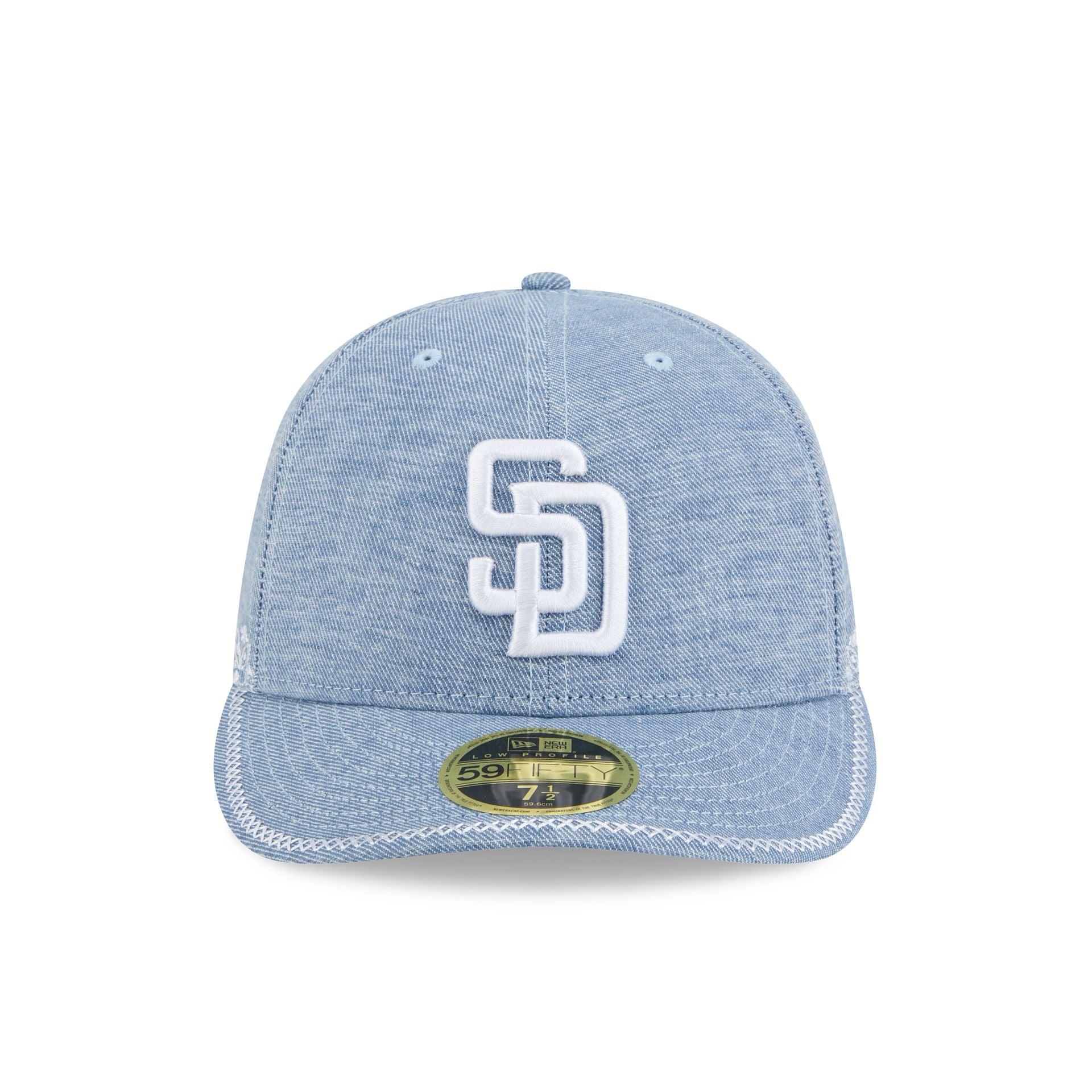 San Diego Padres Hand Stitched Chambray Low Profile 59FIFTY Fitted Hat Male Product Image
