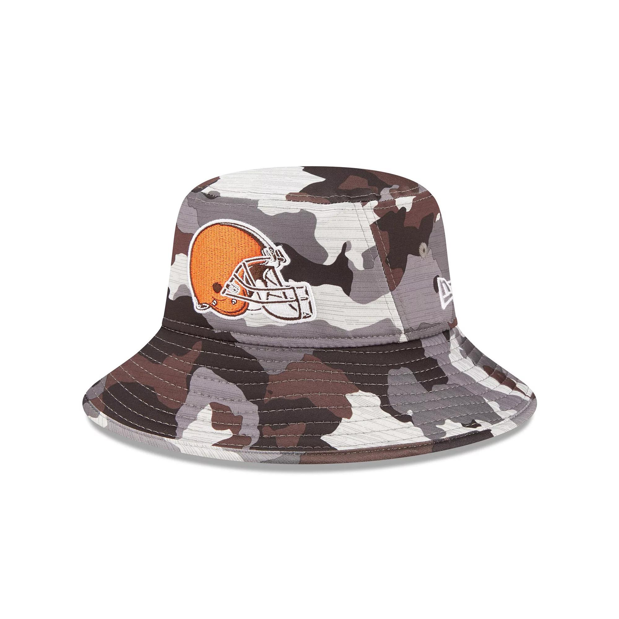 Men's New Era Camo Cleveland Browns 2022 NFL Training Camp Official Bucket Hat, Green Product Image