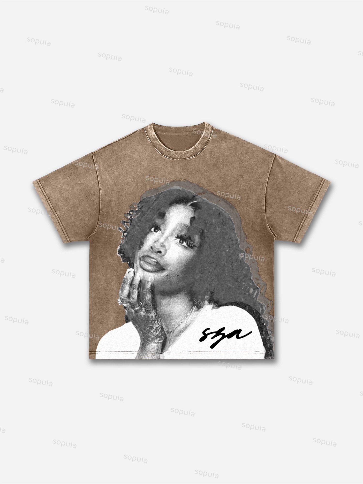 Sopula Vintage Sza Graphic Washed T-Shirt Product Image