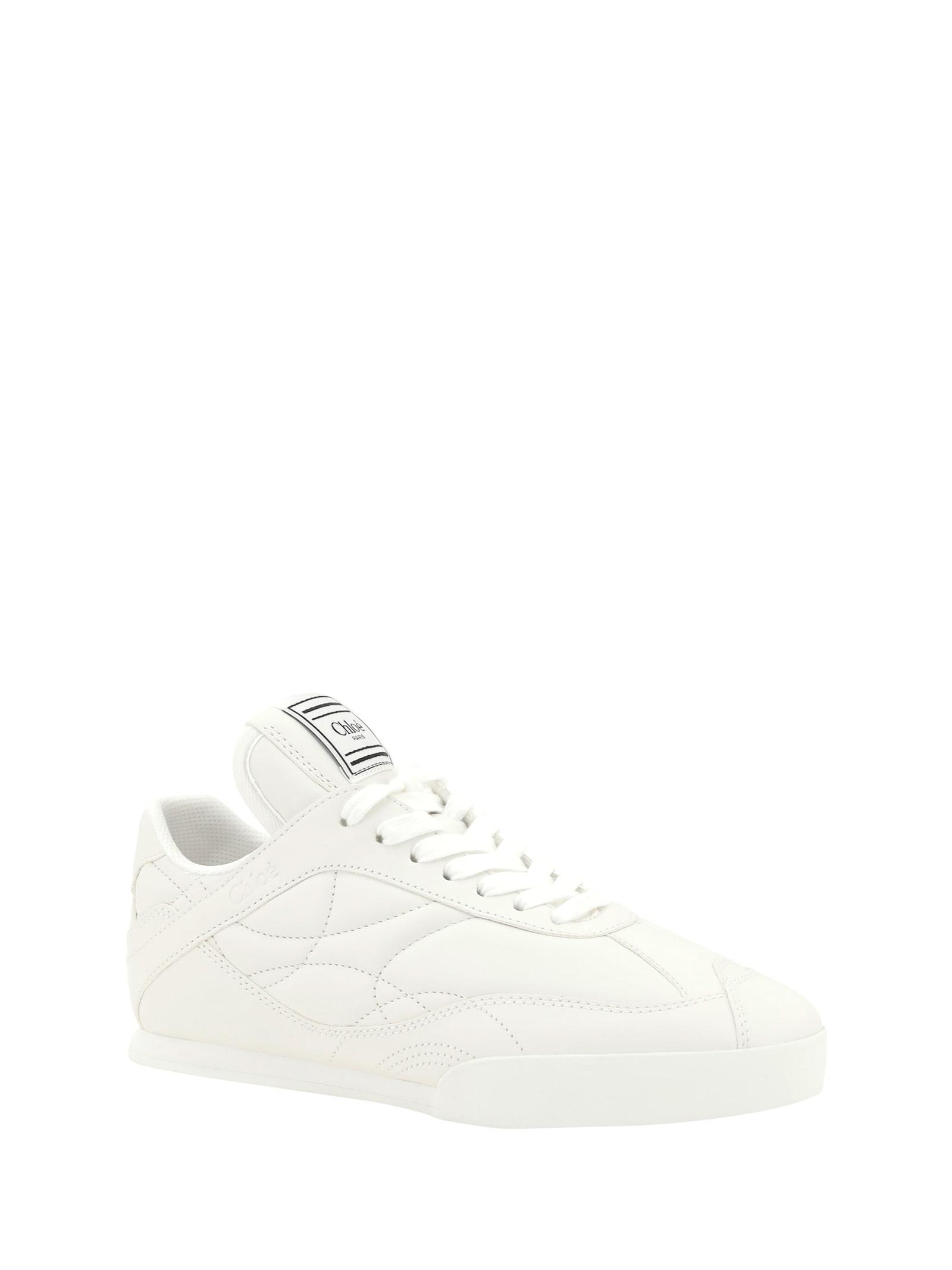 CHLOÉ Womens Chloe Kick Brand-patch Leather Low-top Trainers In White Product Image