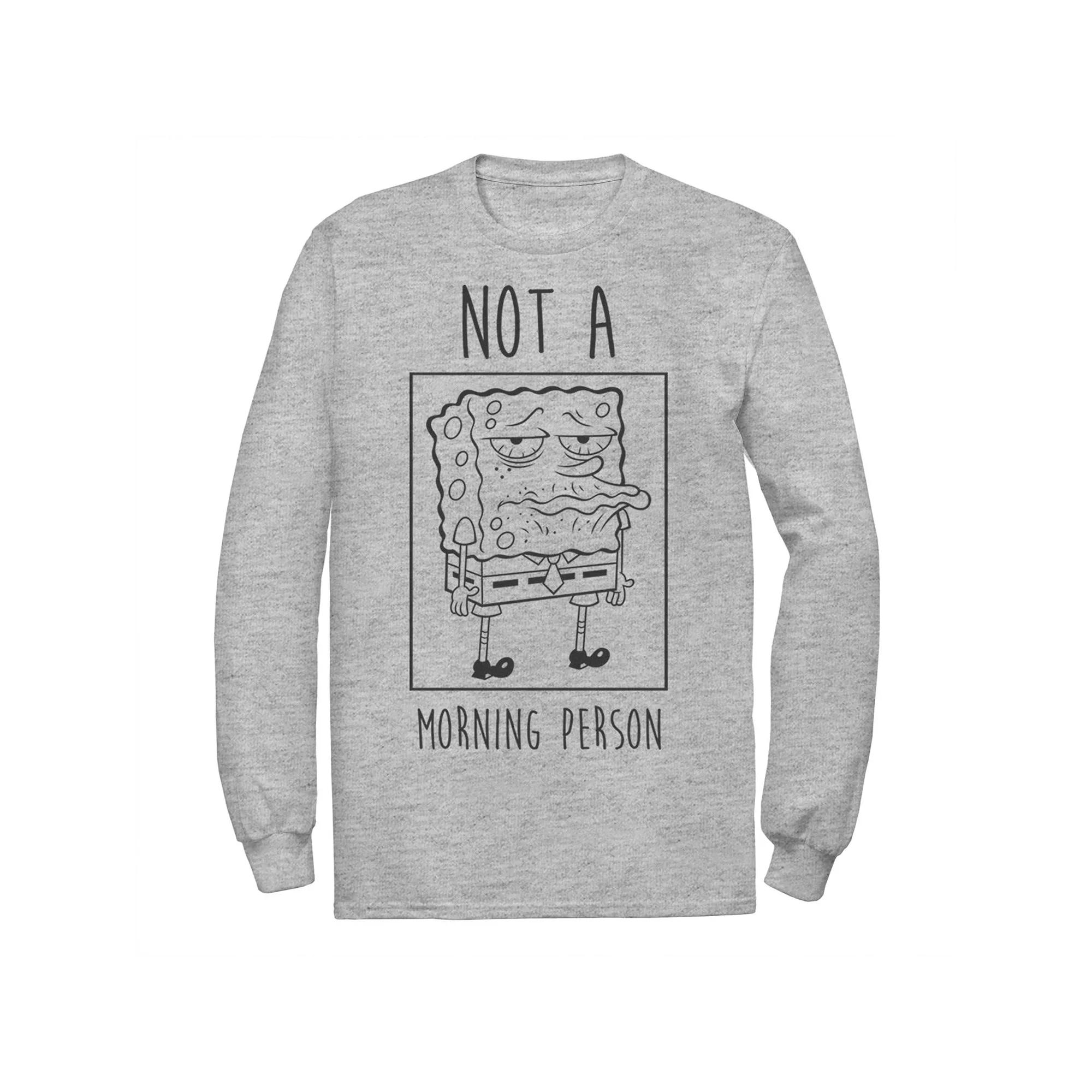 Men's Nickelodeon SpongeBob SquarePants Not A Morning Person Long Sleeve Graphic Tee,  Product Image