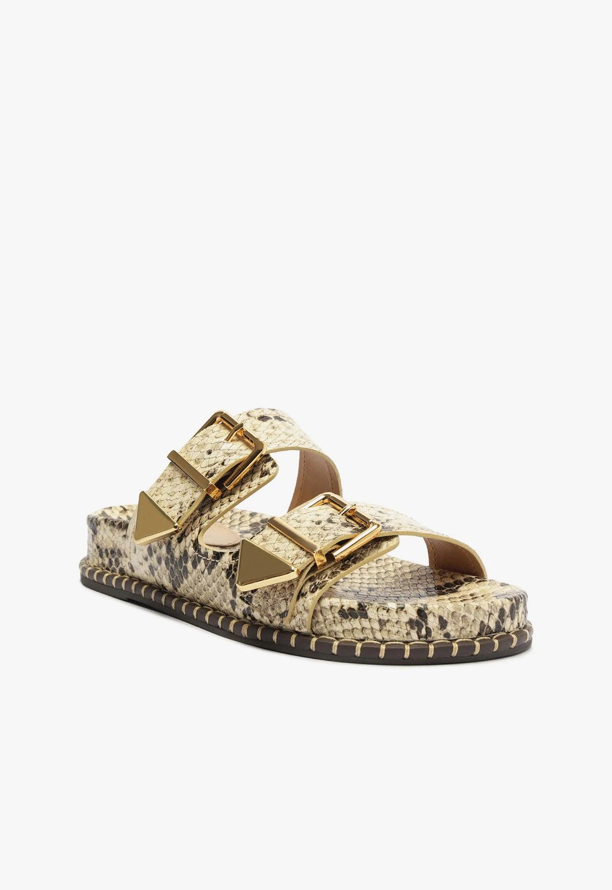 Naomi Sporty Snake-Embossed Leather Sandal Female Product Image