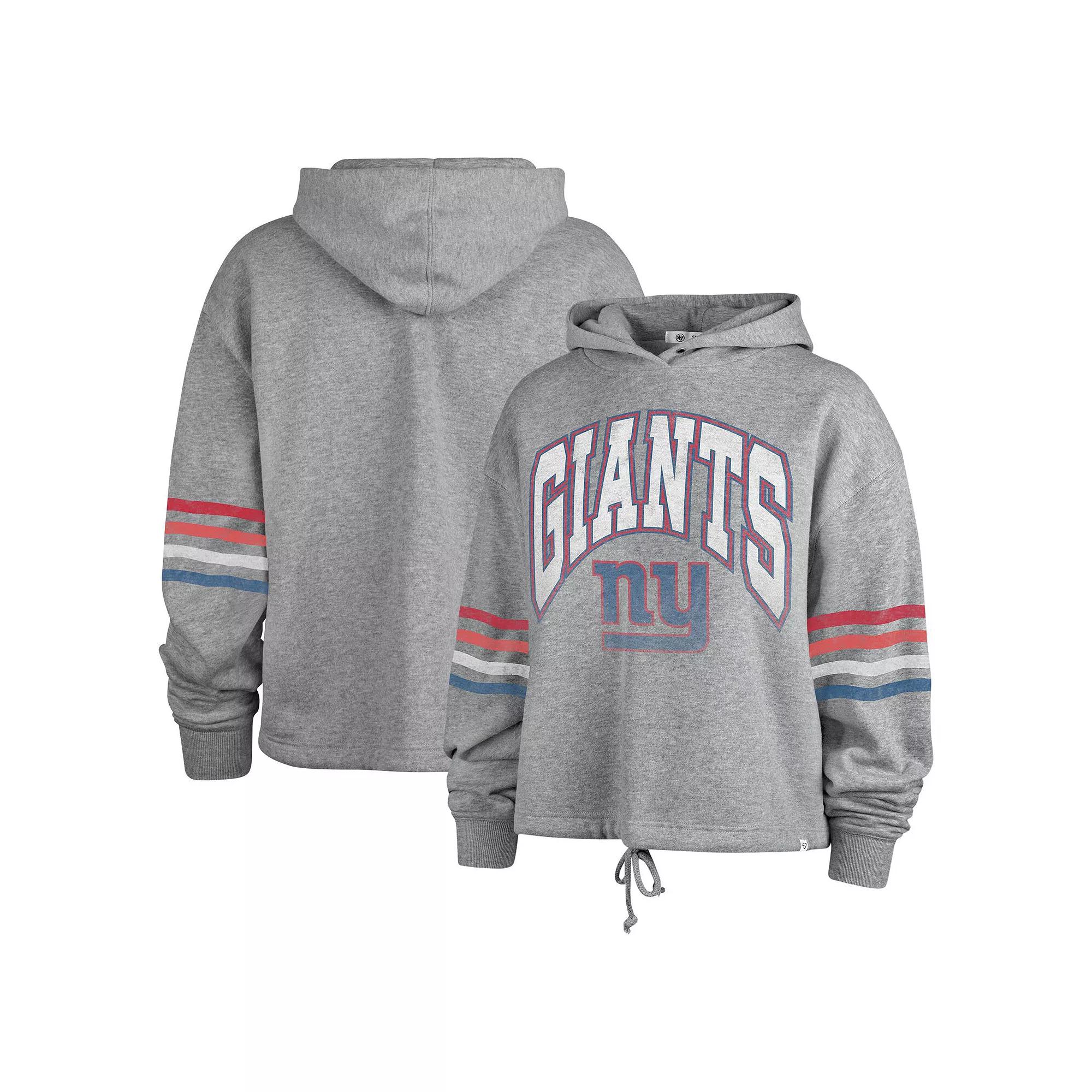 Women's '47 Heather Gray New York Giants Upland Bennett Pullover Hoodie, Size: Medium, Grey Product Image