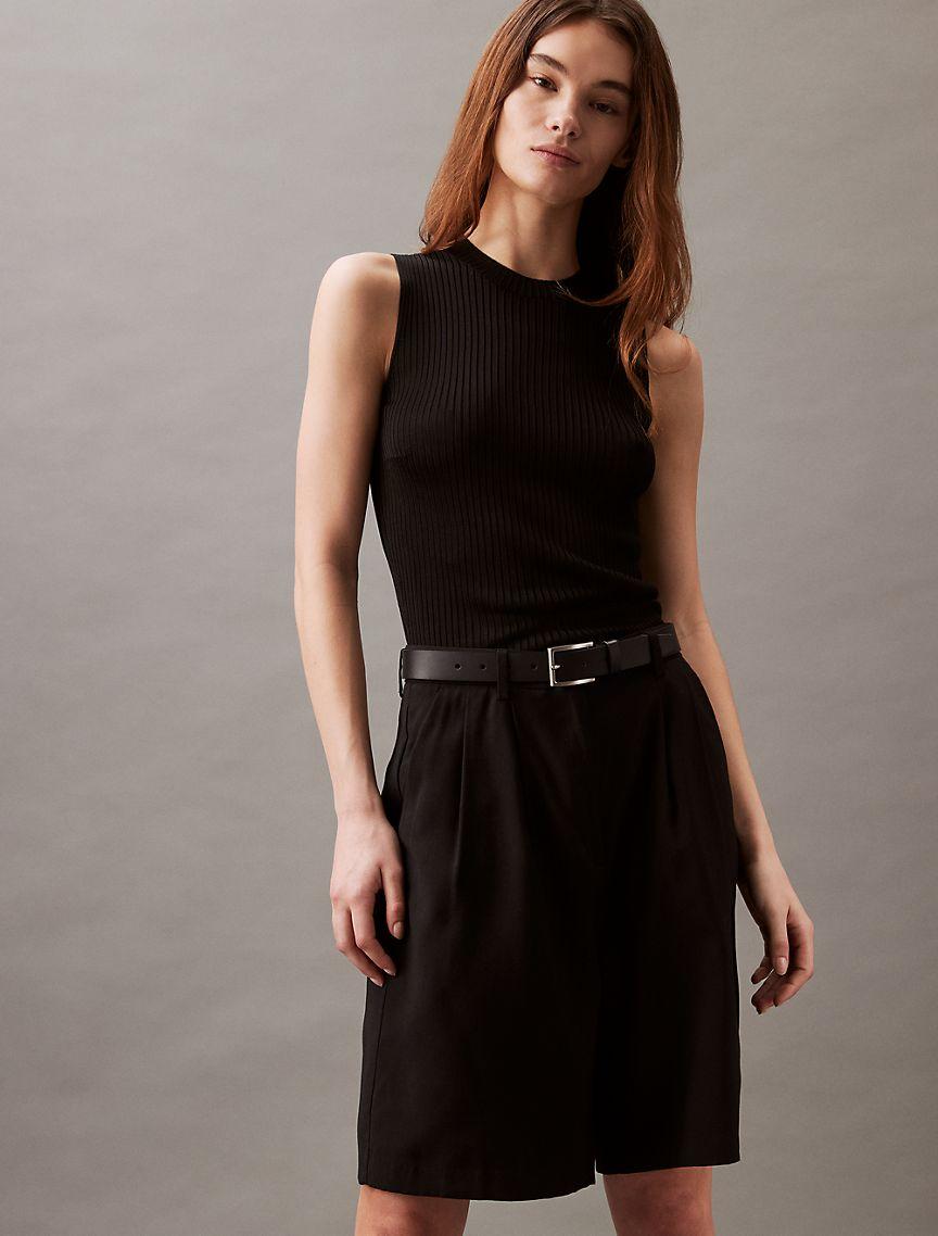 Stripe Viscose Shine Sweater Tank Product Image