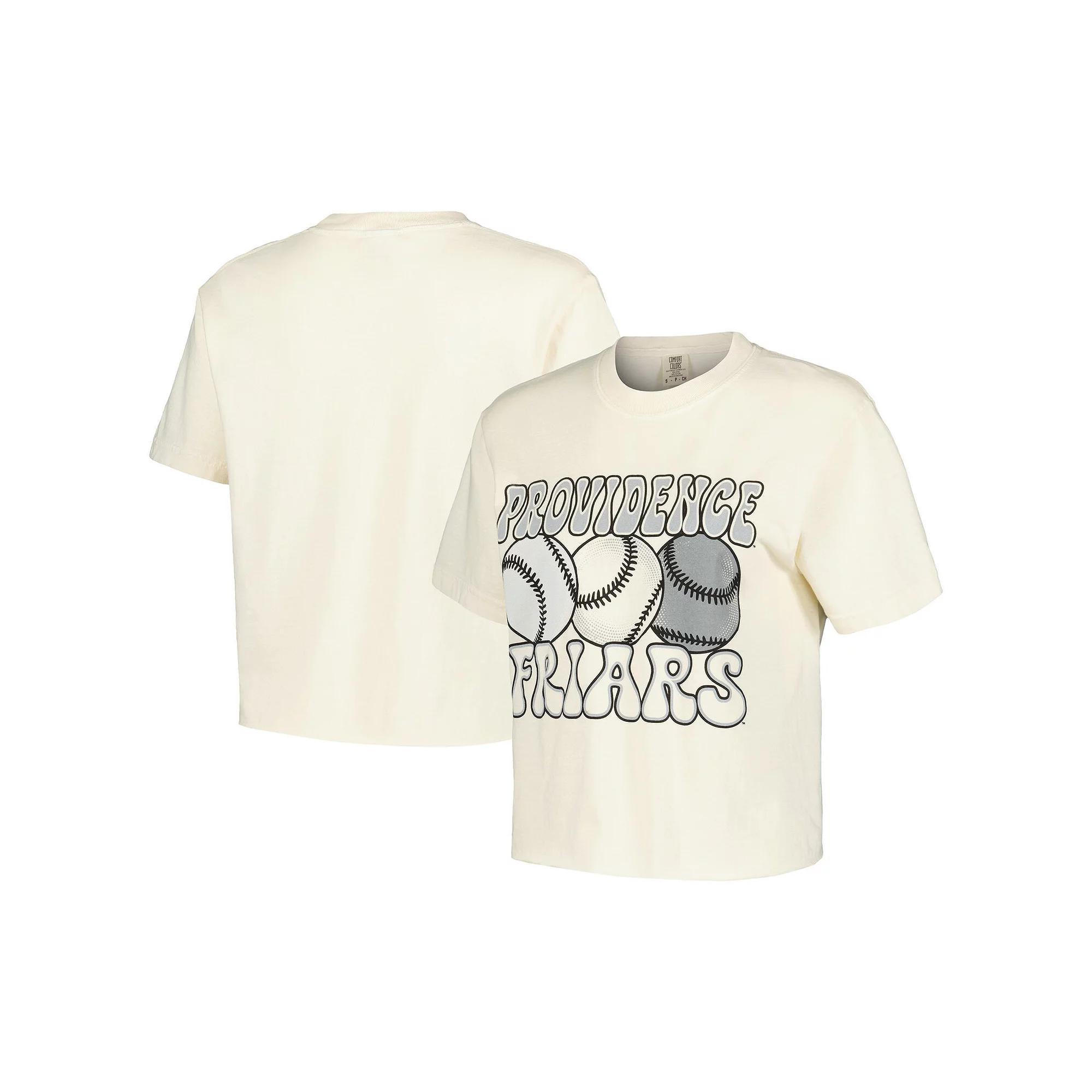 Women's Natural Providence Friars Comfort Colors Baseball Cropped T-Shirt,  Product Image