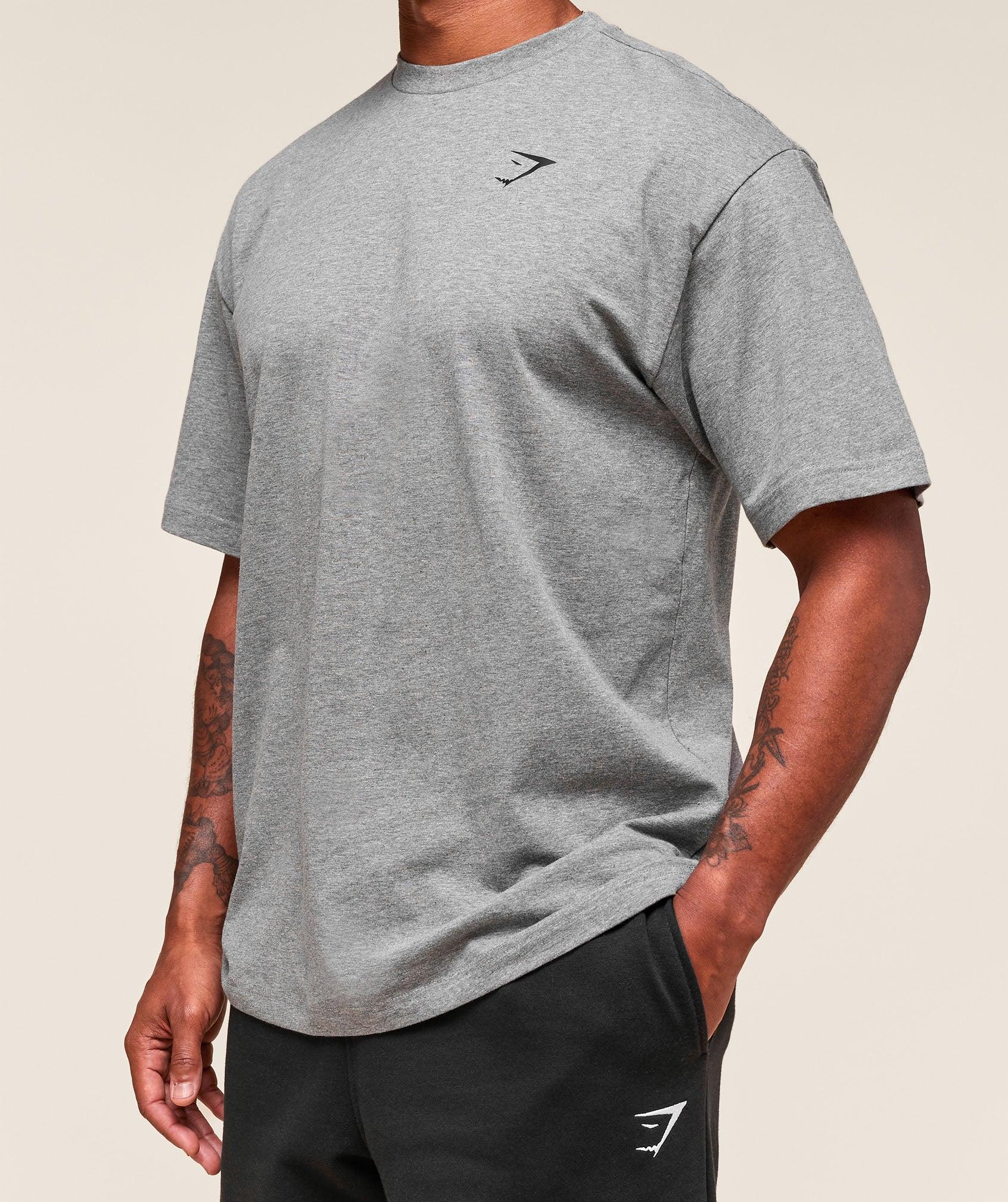 Gymshark Essential Oversized T-Shirt - Charcoal Grey Marl Male Product Image