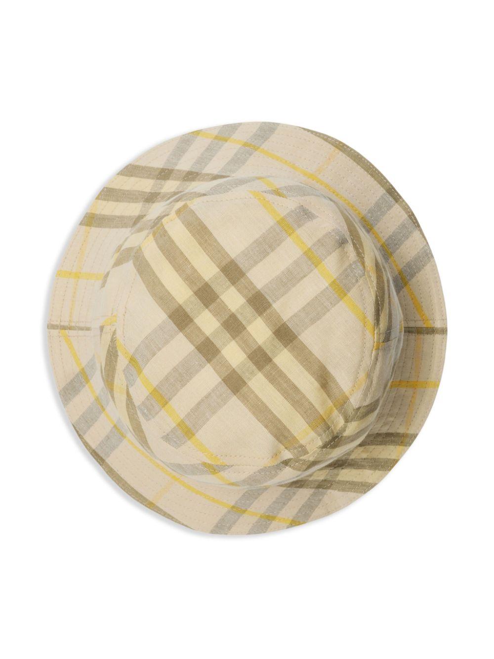 checked linen bucket hat Product Image