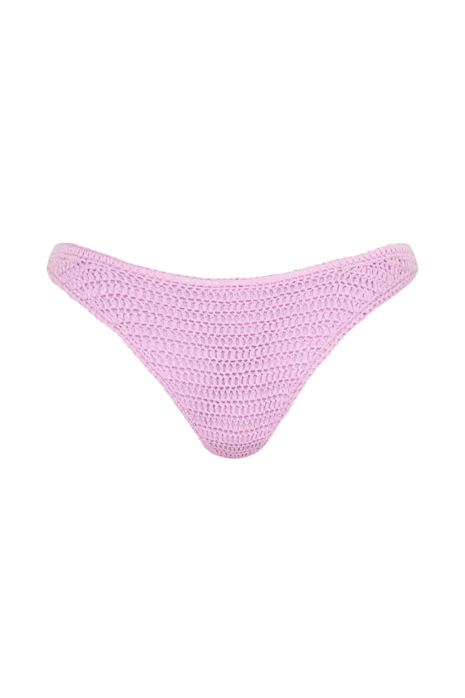 Skye Floral Crochet Tie Up Bikini Bottom - Lilac Product Image