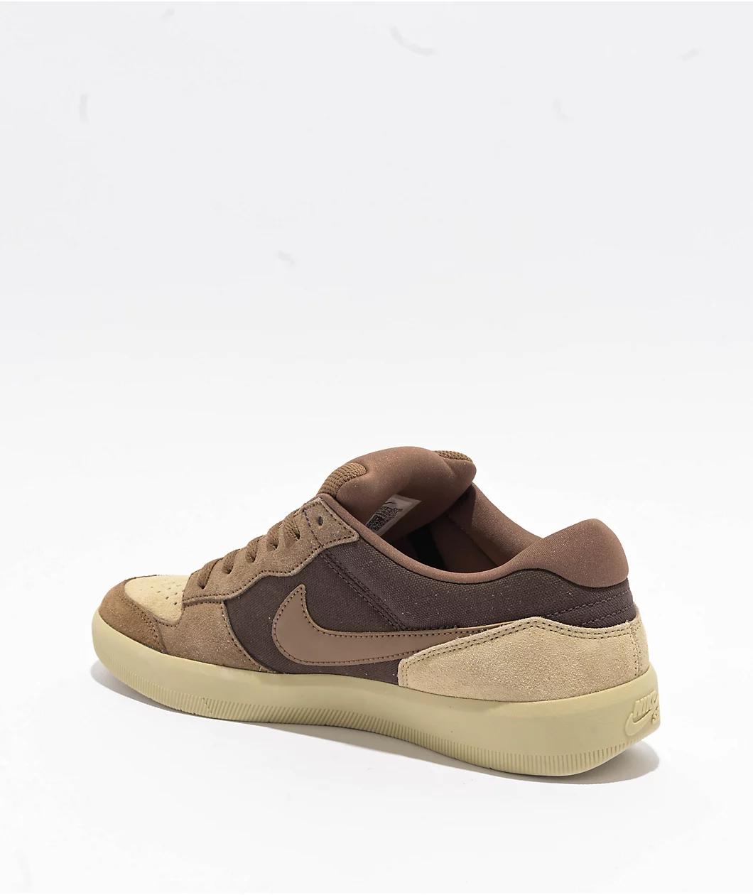 Nike SB Force 58 Light Orewood Brown & Fir Skate Shoes Product Image