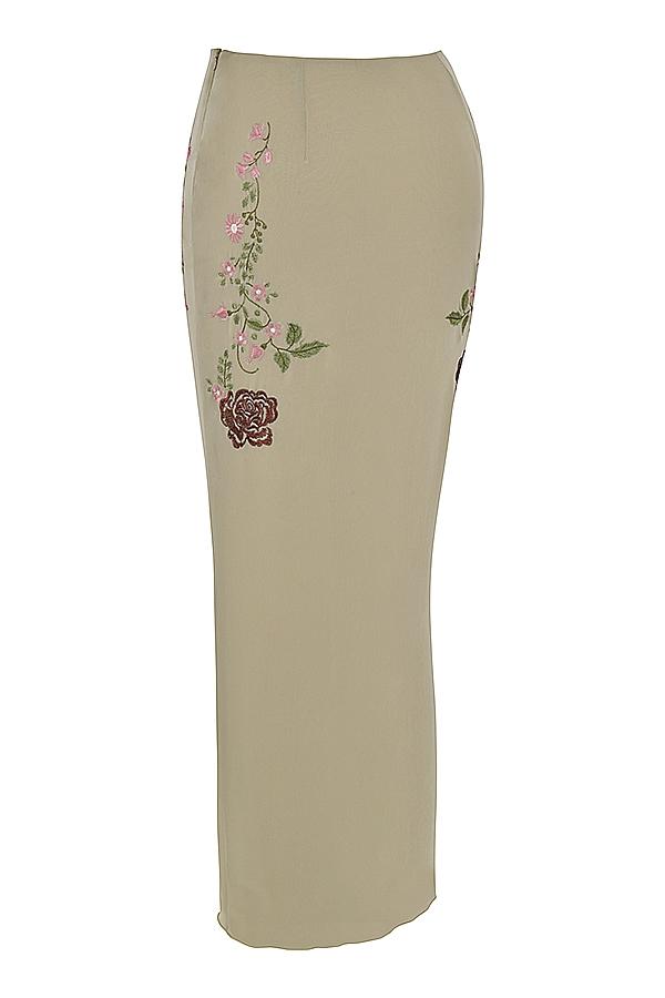 Lailah  artichoke floral maxi skirt Product Image