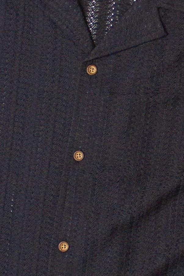 Lightweight Open Knit Button Up Shirt Product Image