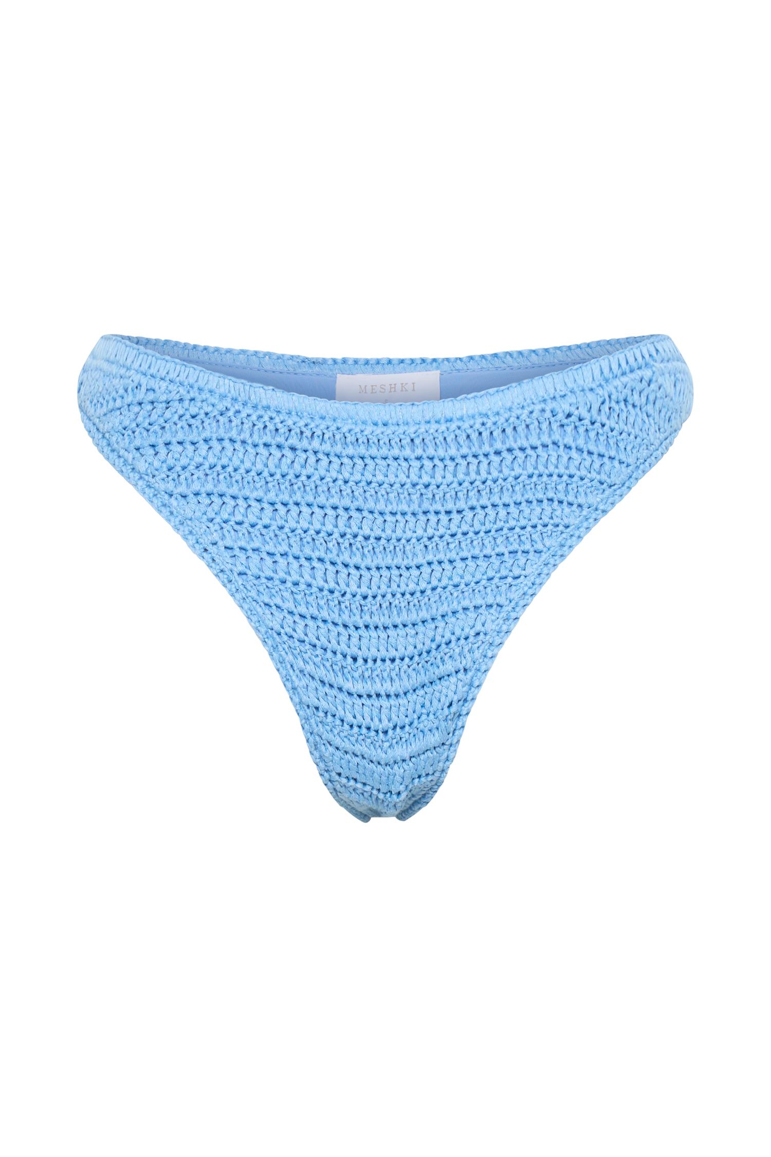 River Floral Crochet Bikini Top - Cornflower Blue Product Image