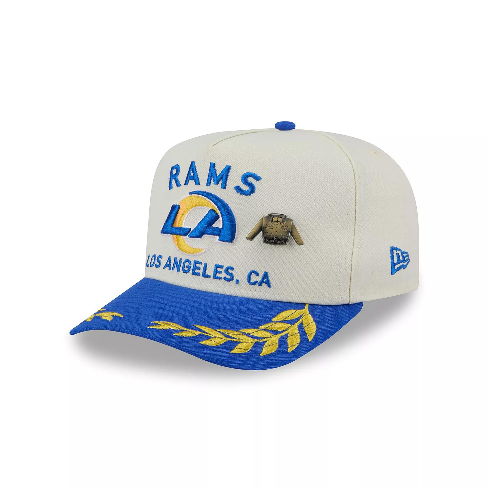 Men's New Era Cream/Royal Los Angeles Rams 2025 NFL Draft A-Frame 59FIFTY Fitted Hat, Size: 7 5/8, Beige Product Image