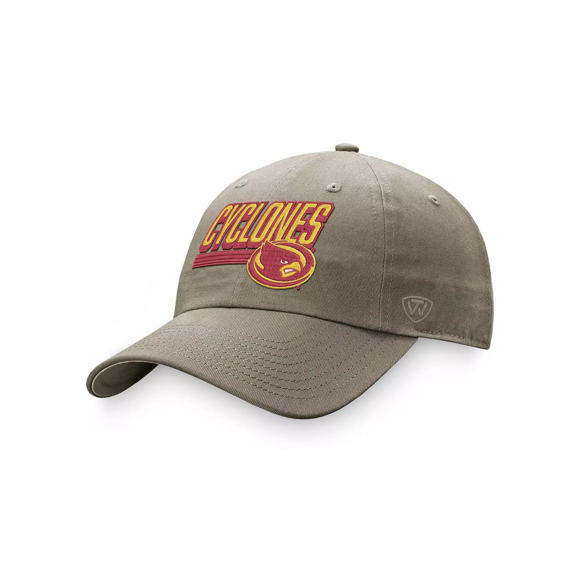 Men's Top of the World Khaki Iowa State Cyclones Slice Adjustable Hat, Beig K Product Image