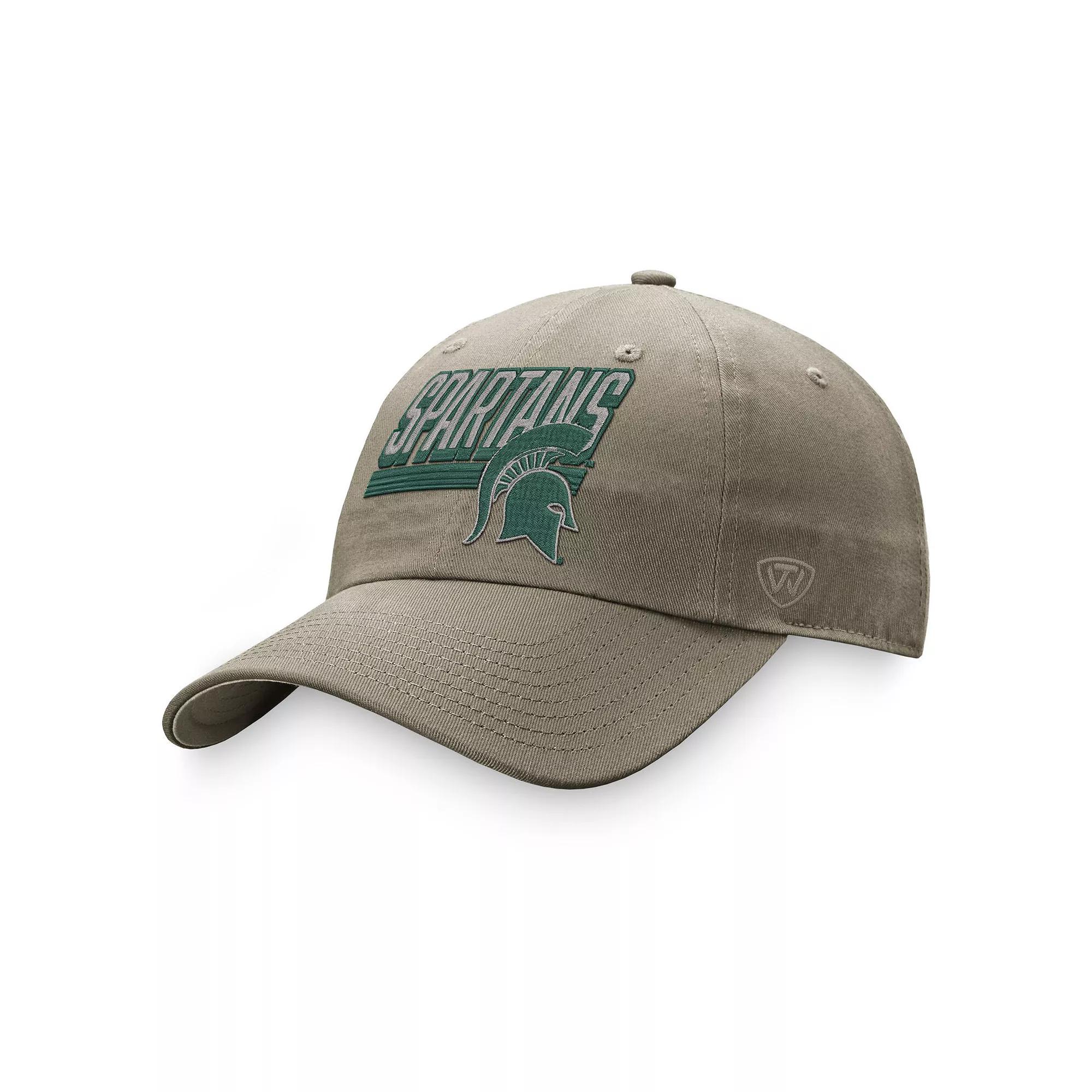 Men's Top of the World Khaki Michigan State Spartans Slice Adjustable Hat, Beig K Product Image
