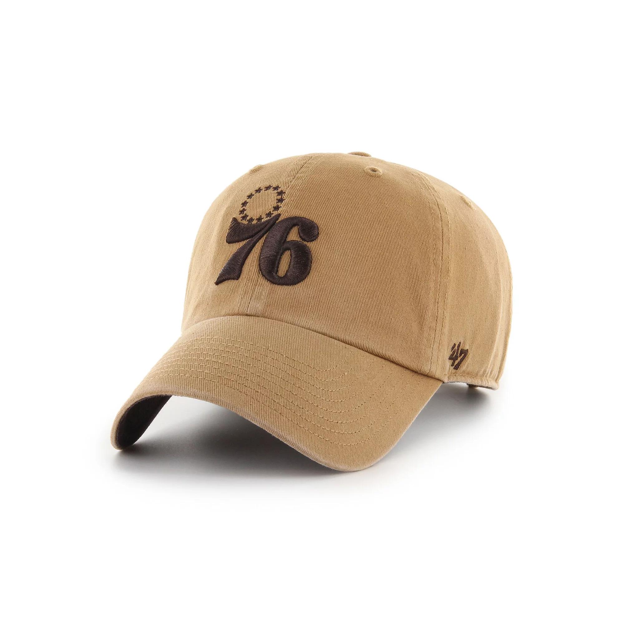 Men's '47 Tan Philadelphia 76ers Ballpark Clean Up Adjustable Hat, 76r Team Product Image