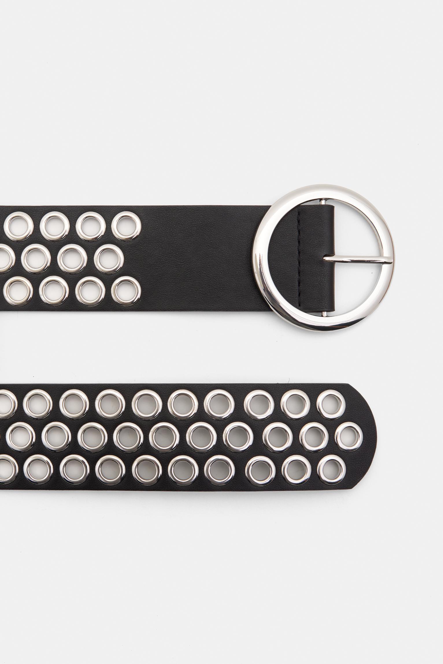 Faux leather belt with eyelets Product Image