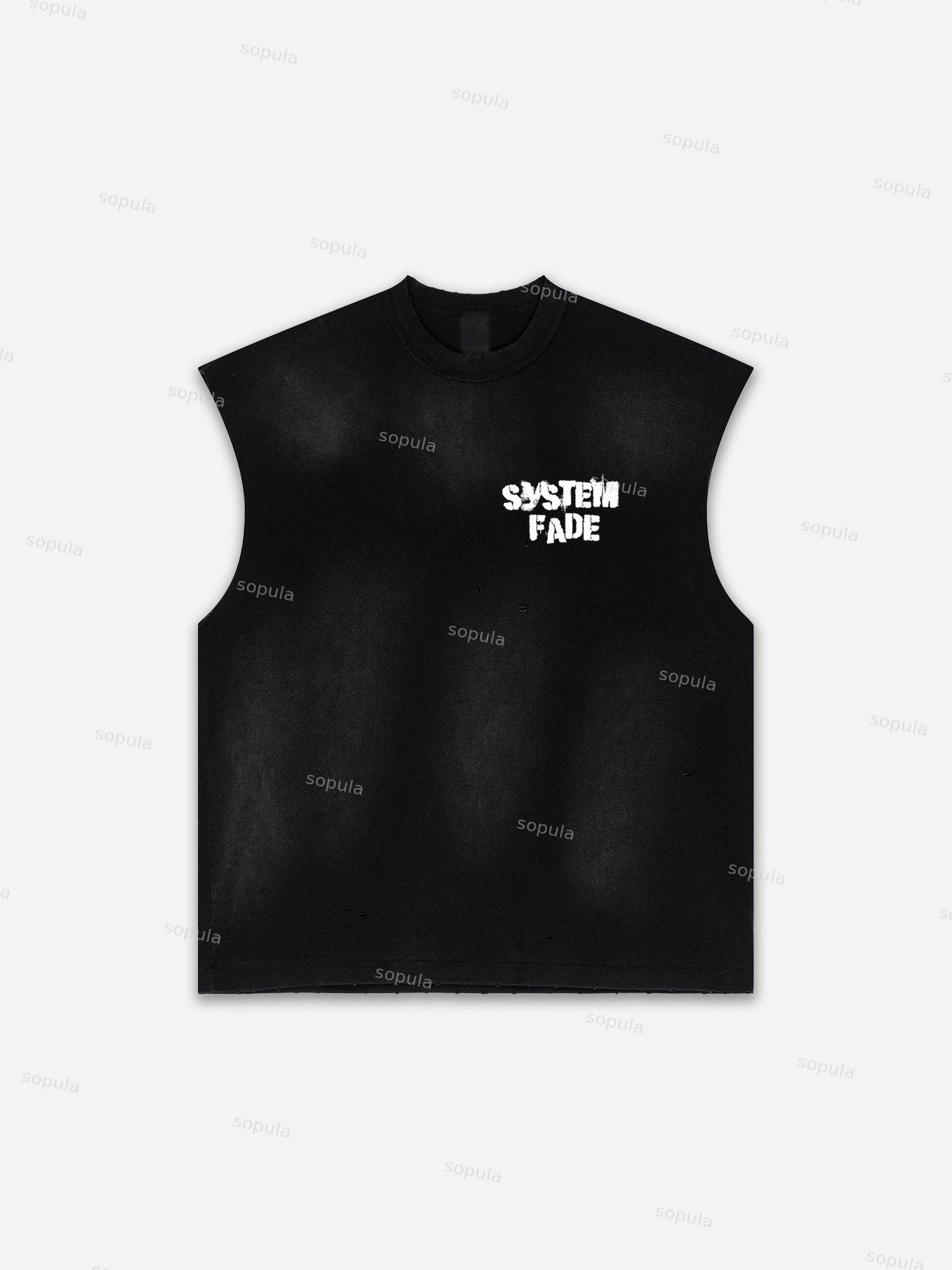 Sopula Men's Abstract Portrait Print Distressed Tank Tops Sleeveless Shirts Product Image