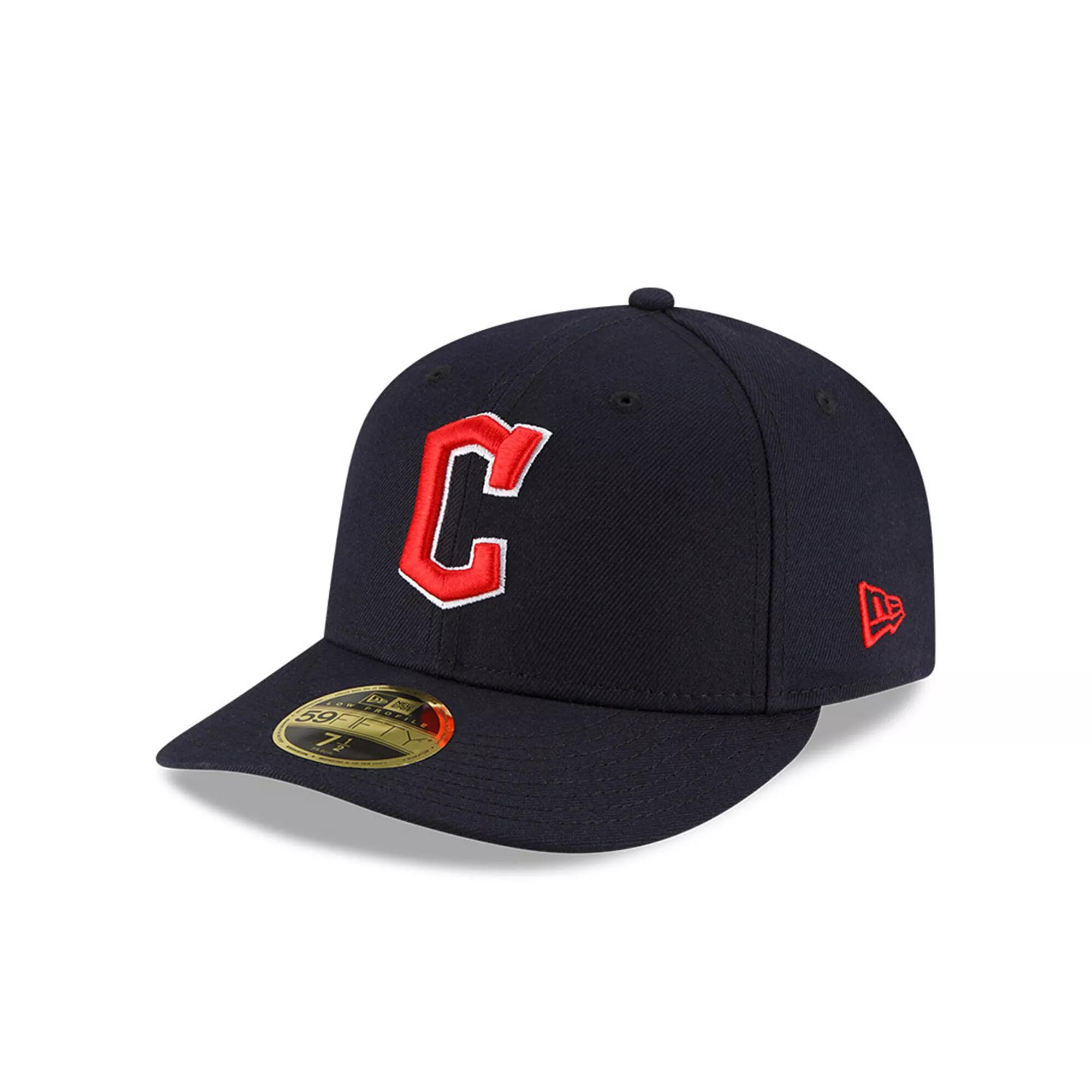Men's New Era Navy Cleveland Guardians Authentic Collection On-Field Road Low Profile 59FIFTY Fitted Hat,  Product Image