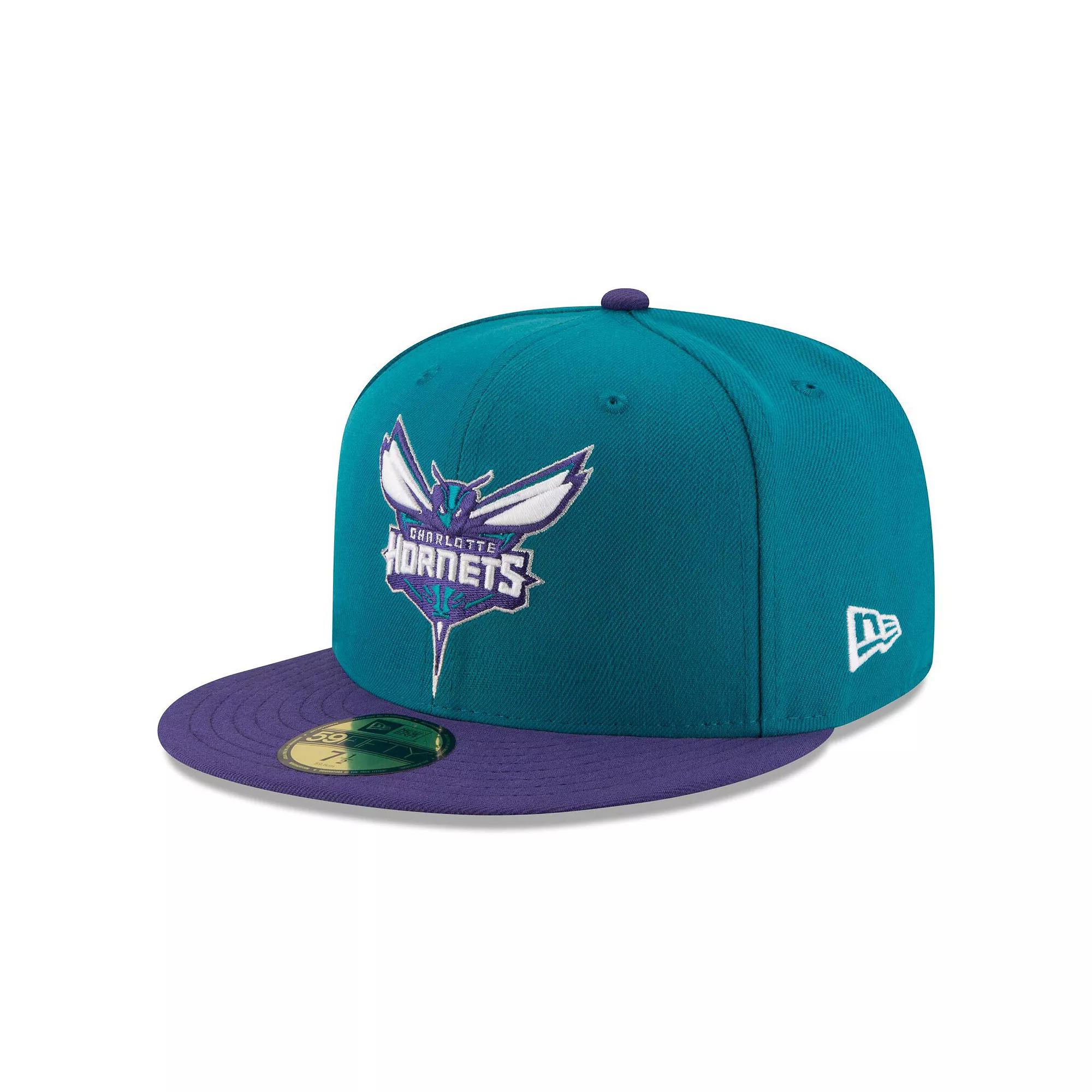Men's New Era Teal/Purple Charlotte Hornets Official Team Color 2Tone 59FIFTY Fitted Hat, Size: 7 3/8, Chr Blue Product Image
