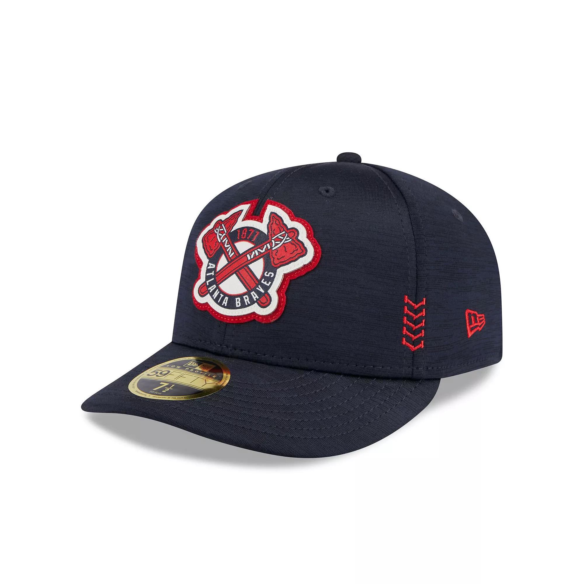 Men's New Era  Navy Atlanta Braves 2024 Clubhouse Low Profile 59FIFTY Fitted Hat, Size: 6 7/8, Blue Product Image