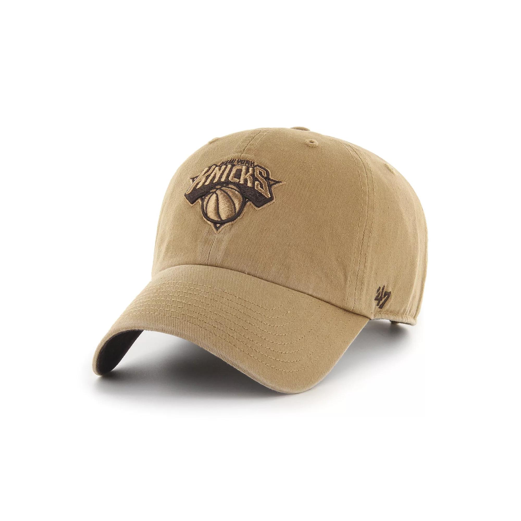 Men's '47 Tan New York Knicks Ballpark Clean Up Adjustable Hat, Team Product Image