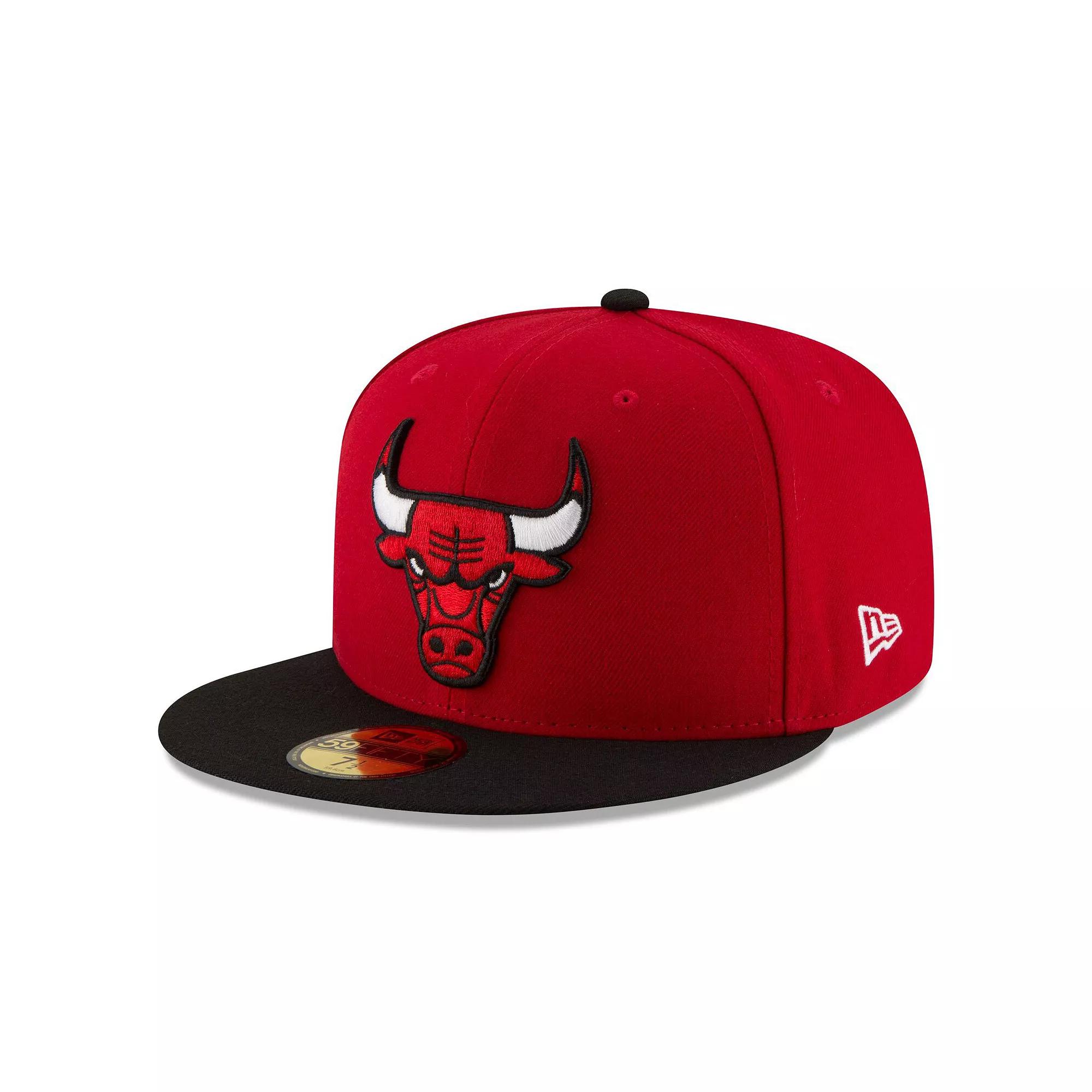 Men's New Era Red/Black Chicago Bulls Official Team Color 2Tone 59FIFTY Fitted Hat, Size: 6 7/8 Product Image
