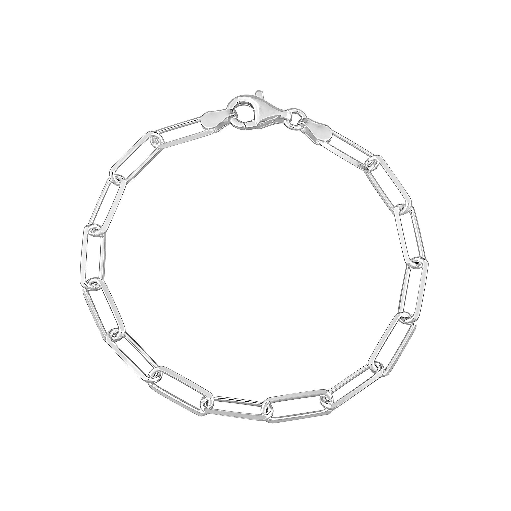 Stella Grace Sterling Silver 5 mm Paper Clip Link Chain Bracelet, Women's, Size: 7.5" Product Image