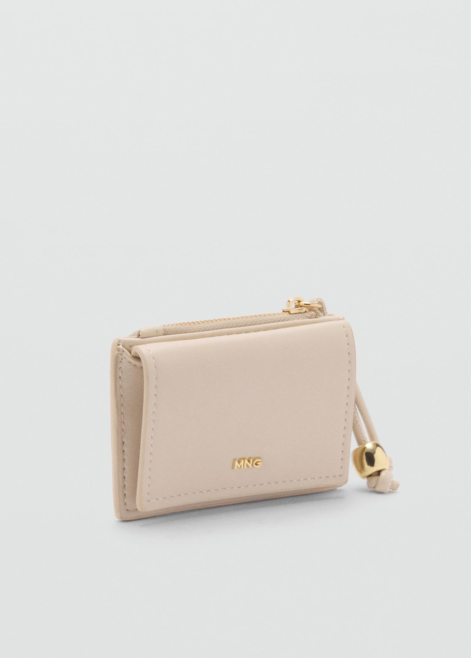 Leather-effect purse with bead detail - Women | MANGO USA Product Image