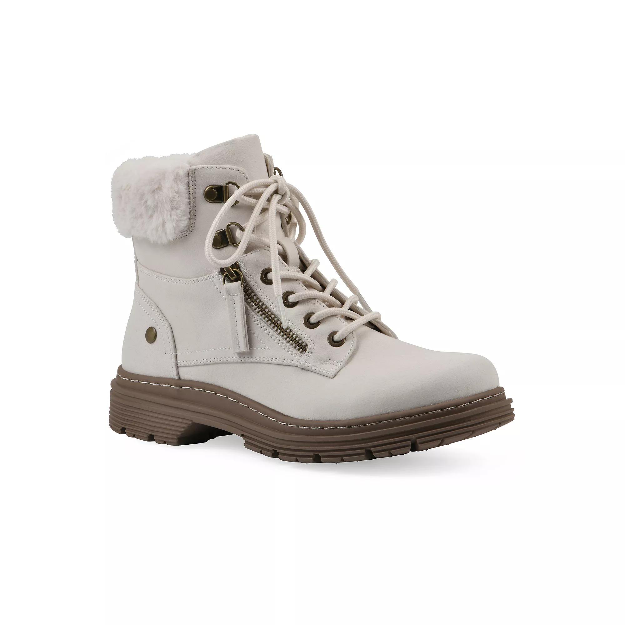 Cliffs by White Mountain Powell Women's City Hiker Boots, Size: 6, Winter White Fabric Product Image