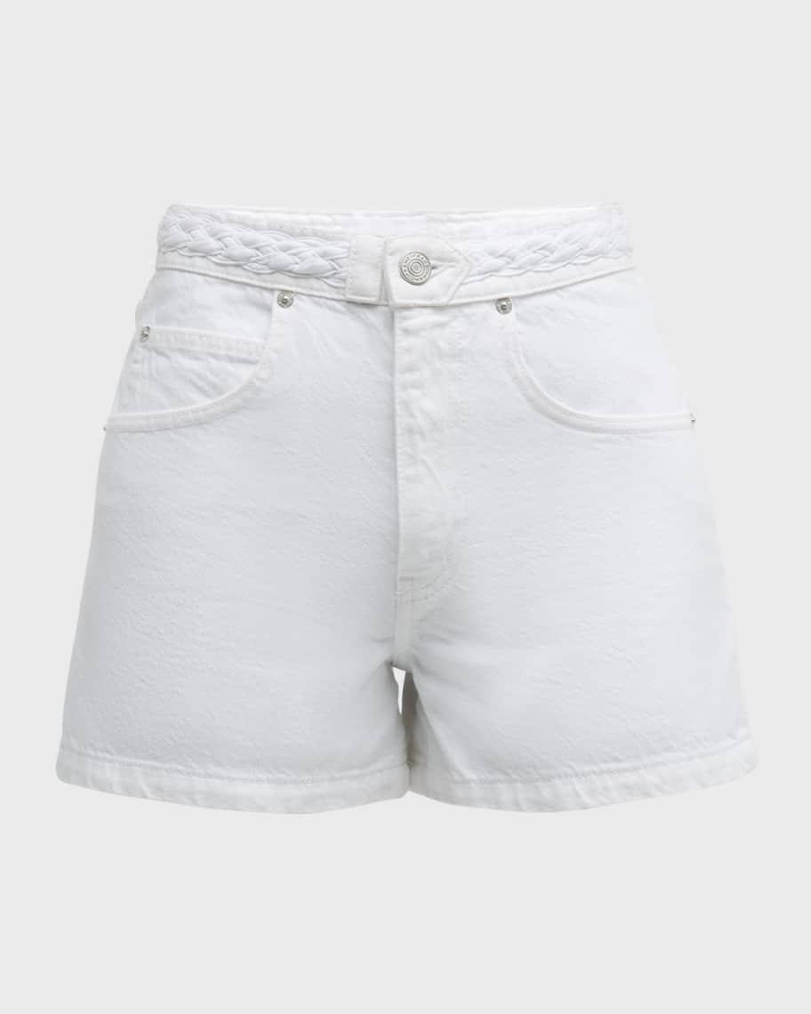 Braided Waistband Denim Shorts Product Image