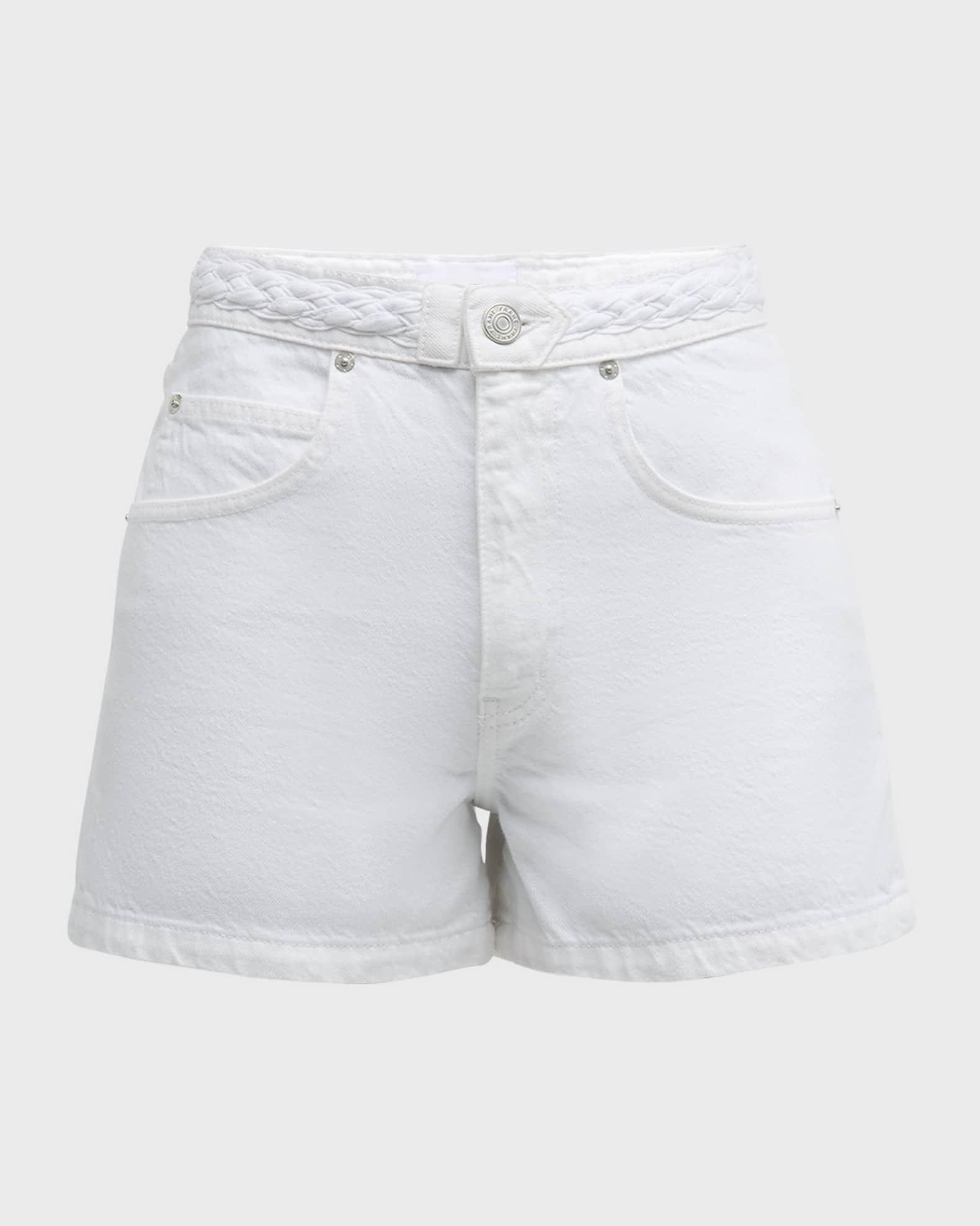 Braided Waistband Denim Shorts Product Image