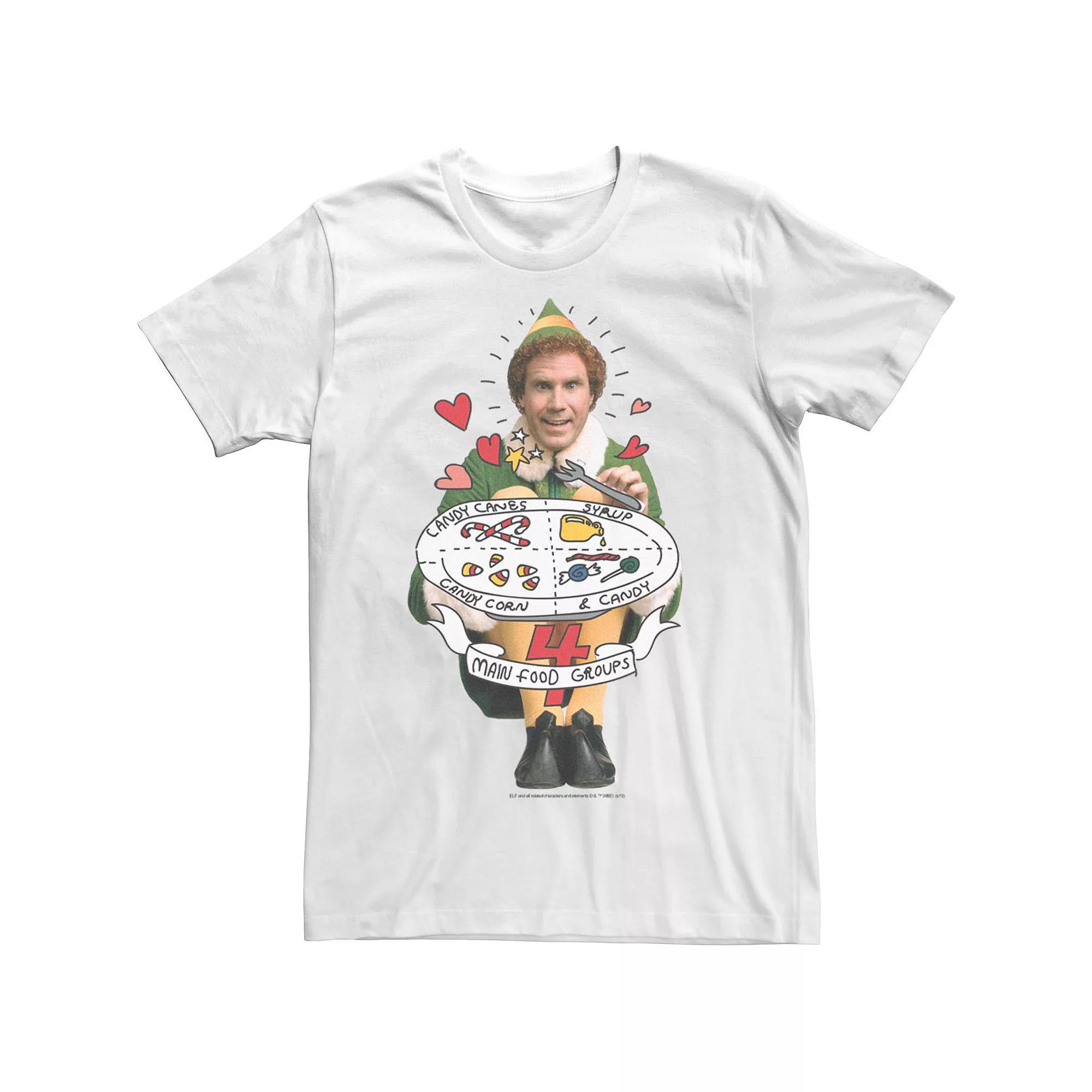 Men's Elf Buddy Four Main Food Groups Doodle Art Tee,  Product Image