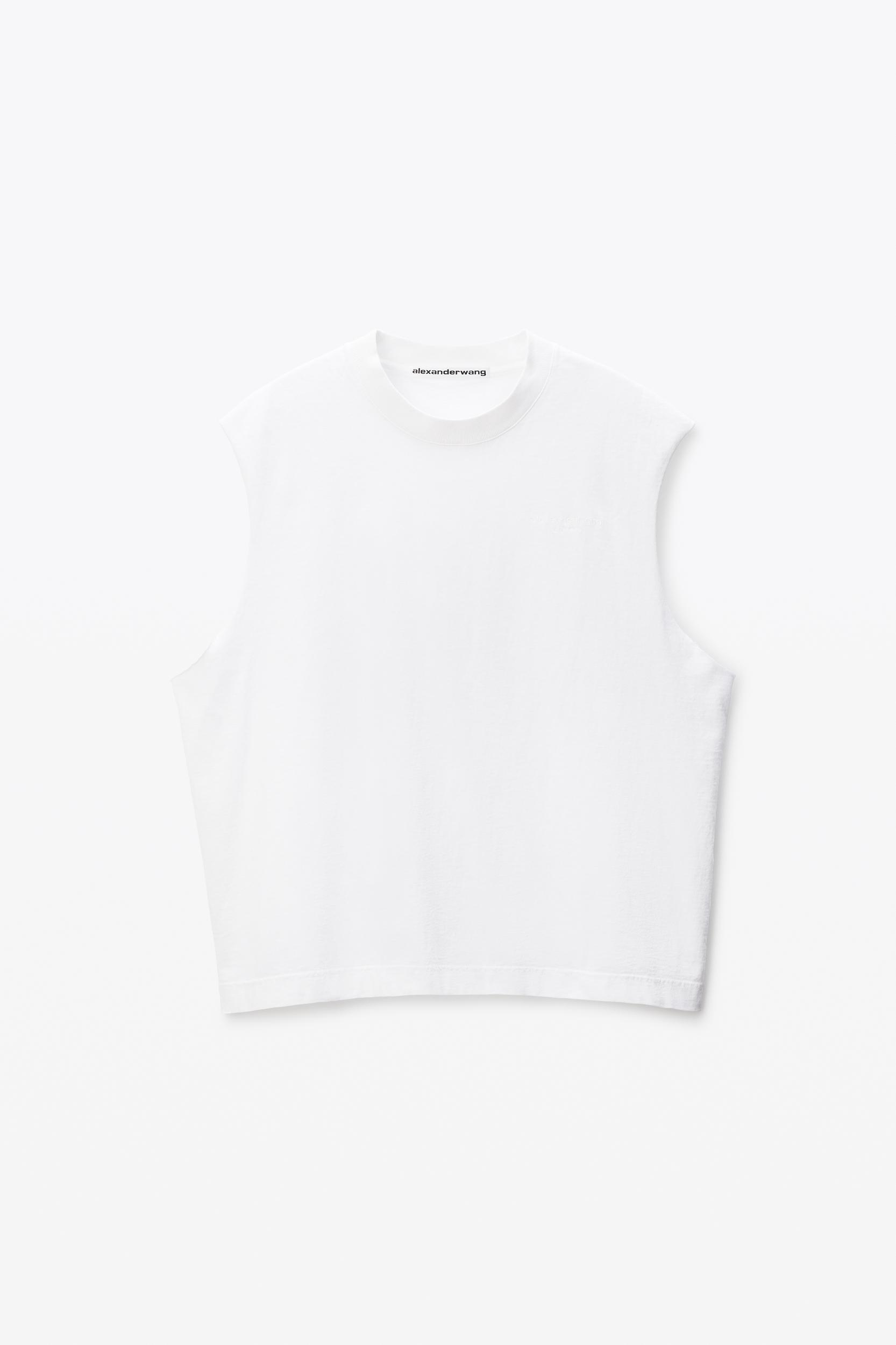 White Vintage Fade-effect Muscle Tank Product Image