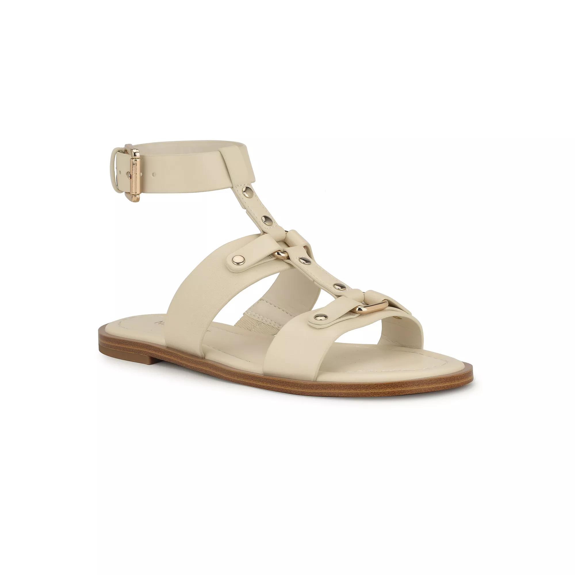 Nine West Jouise Women's Round Toe Casual Flat Sandals, Size: 5, Ivory Product Image
