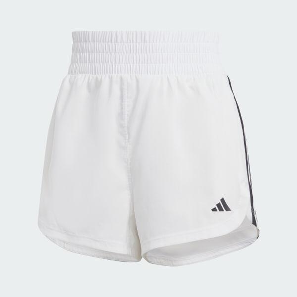 adidas Pacer Training 3-Stripes Woven High-Rise Shorts White L 3 Womens Product Image