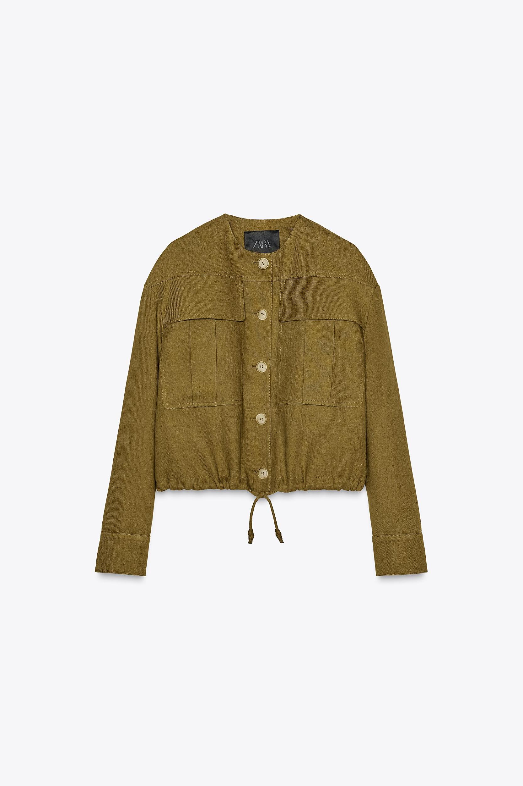 LINEN BLEND BOMBER JACKET ZW COLLECTION Product Image
