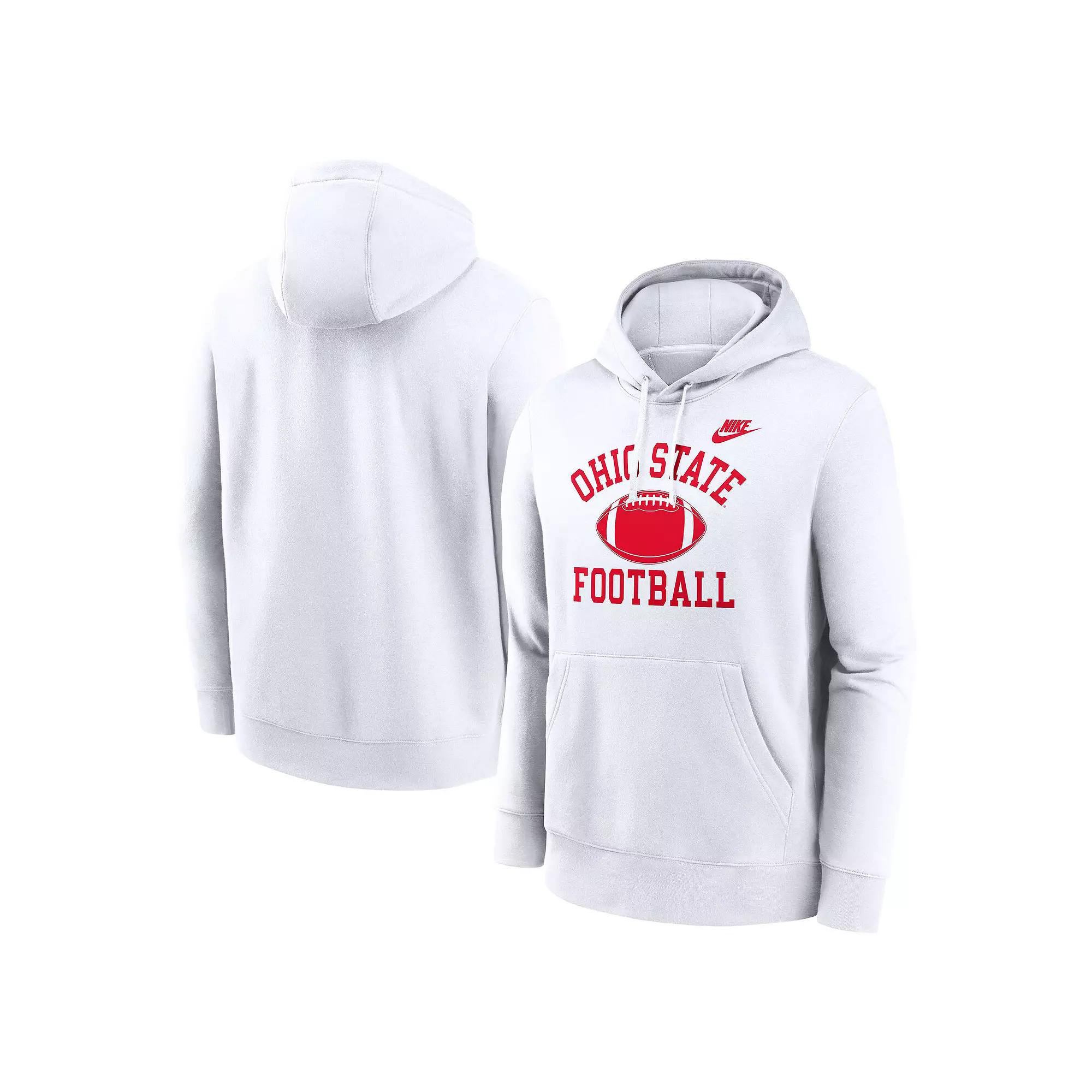 Men's Nike White Ohio State Buckeyes Legacy Football Icon Club Fleece Pullover Hoodie,  Product Image