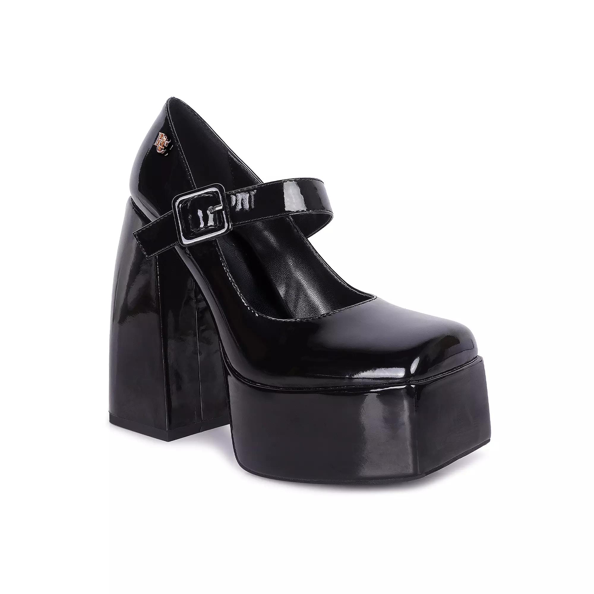 Rag & Co Pablo Women's High Platform Mary Jane Shoes, Size: 5, Black Product Image