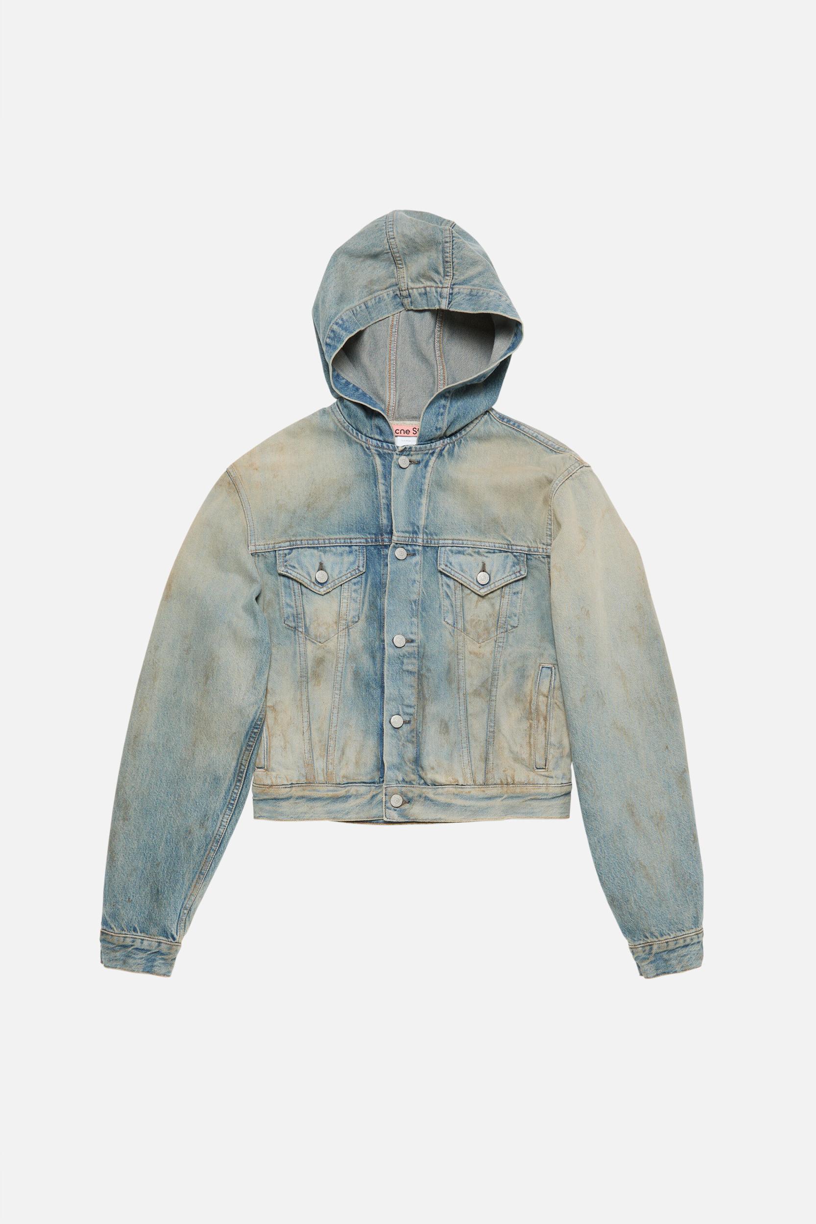 Denim jacket with hood Product Image