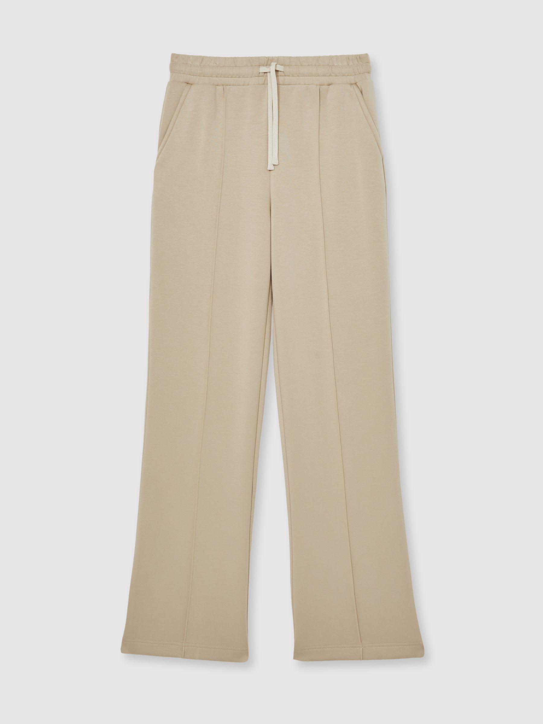 Interlock Pintuck Drawstring Joggers in Beige Product Image