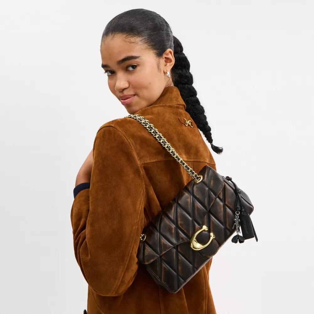 Tabby Shoulder Bag 26 In Loved Leather With Quilting Product Image