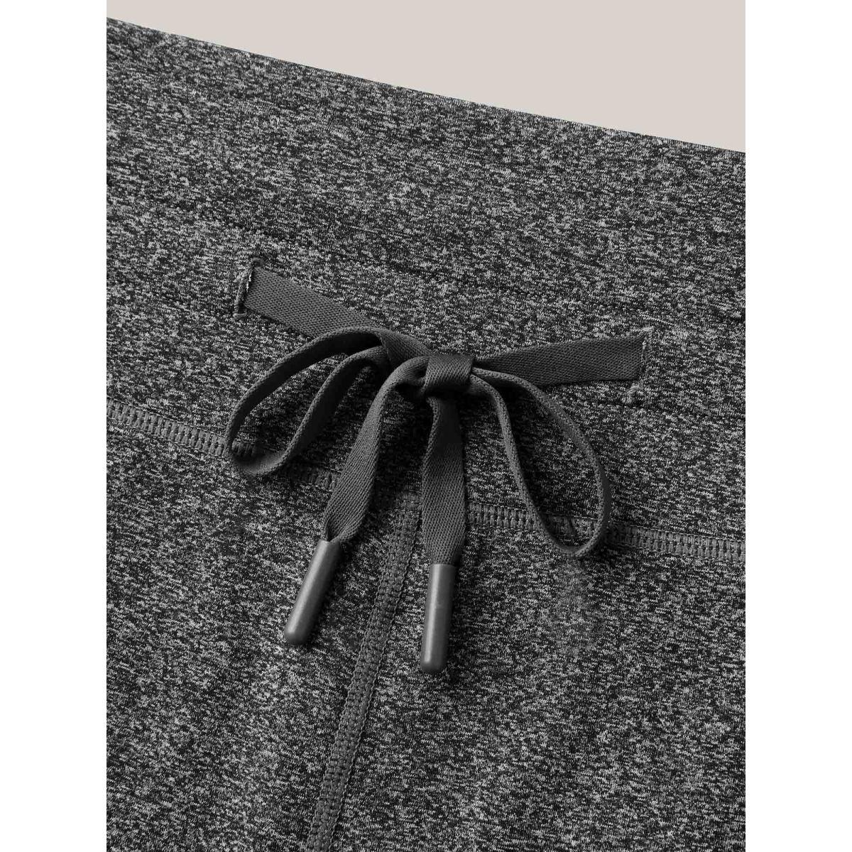 Plus Size Adjustable Waist Tie Stretchy Leggings Women DarkGray Medium stretch Skinny Mid Rise Everyday-Casual Leggings BloomChic 26/4X Product Image