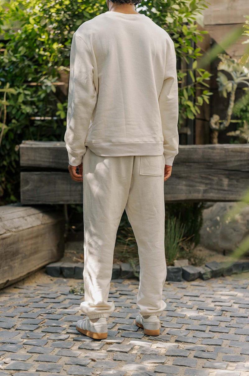 Men's Organic Heavyweight Fleece Sweatpants in Natural Product Image