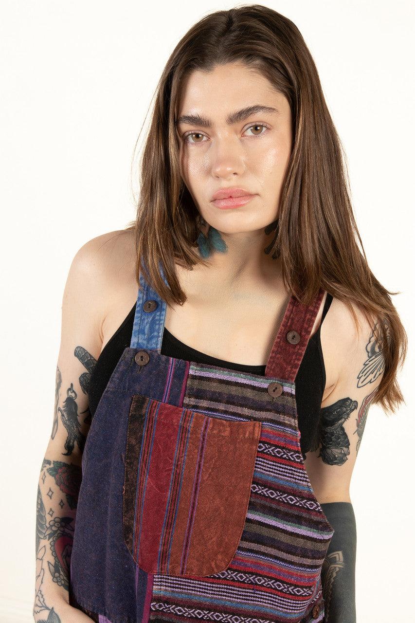 Violet Patchwork Overalls Product Image
