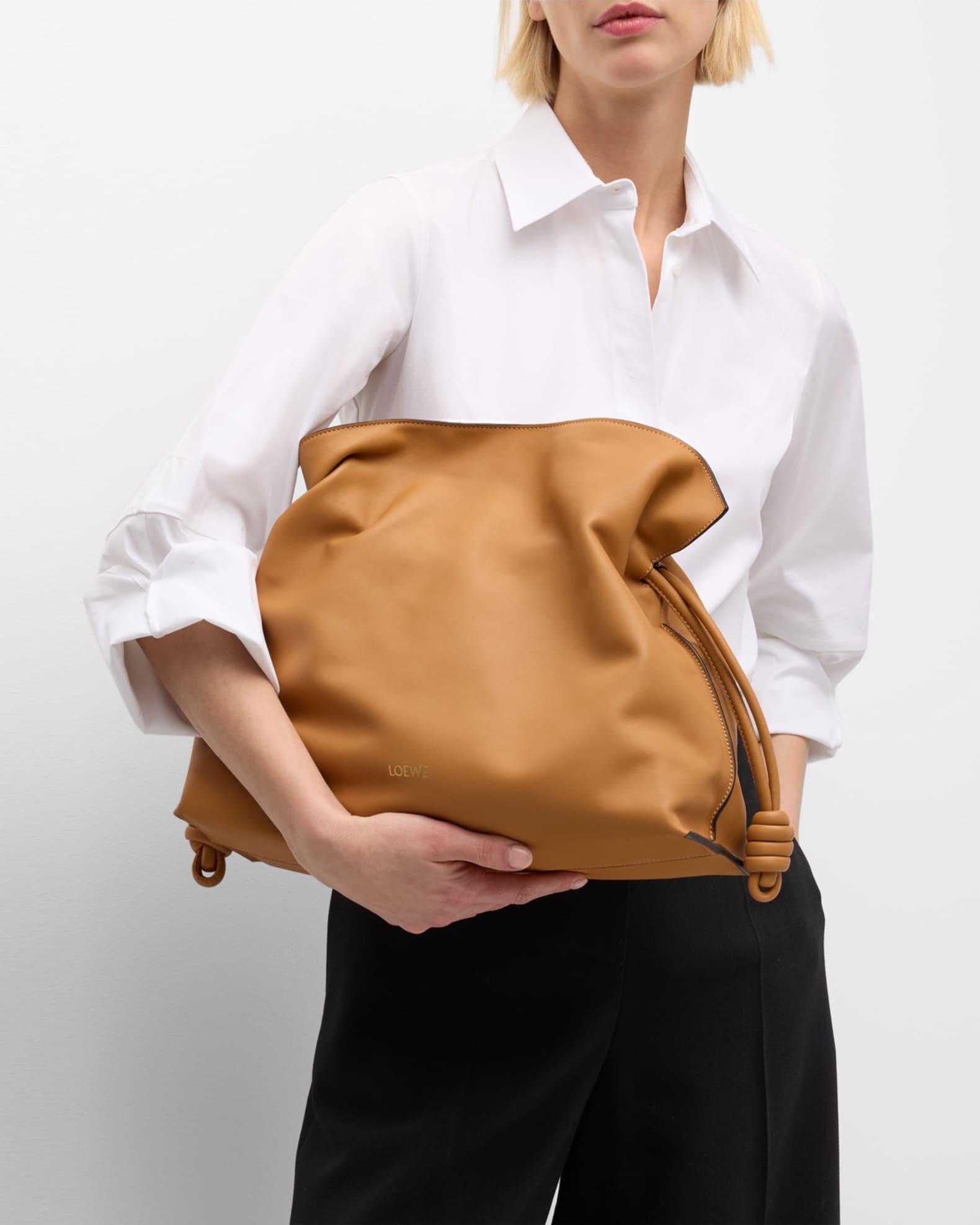 Flamenco Large Clutch Bag in Napa Leather with Golden Foil Anagram Product Image