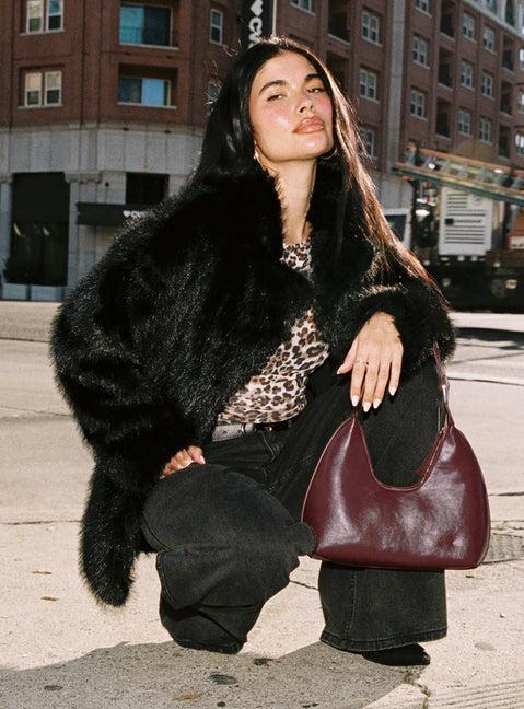 Super Trouper Faux Fur Jacket Black Product Image
