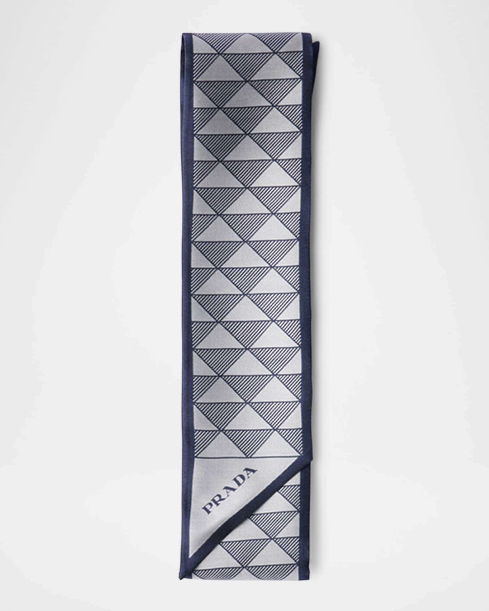 Symbole-Print Silk Skinny Scarf Product Image